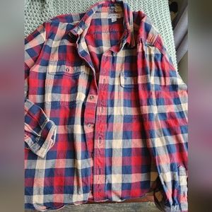 Red, Blue & Brown Plaid Carhartt Shirt Size XL